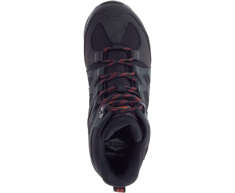 Merrell Støvler Dame - Siren Mid Waterproof Alloy Toe Work - Sort - NZT209475